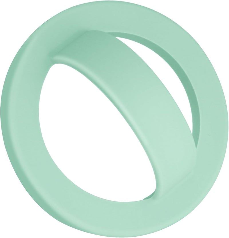 QxbBox Magnetic Silicone Ring Grip Phone Holder, Rotating Finger Loop Ring Grip Holder, Soft and Portable, Strong Magnetic Attraction, Compatible with Magsafe Phone Case (Light Cyan) - Image 1